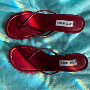 Steve Madden Red Leather Short Stiletto Heel